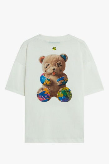 T-shirt Bianco Uomo Stampa Posteriore Teddy - 2