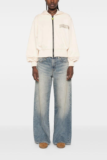 Felpa con Zip Donna Crema - 5