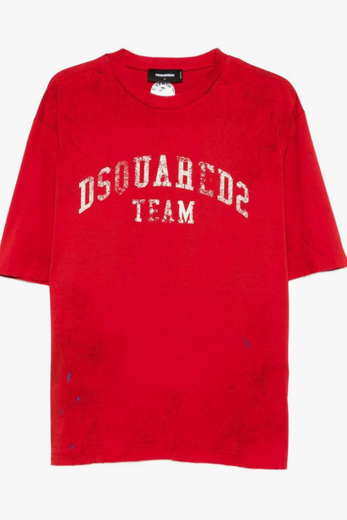 2 T-shirt Rosso Uomo Logo Effetto Vissuto