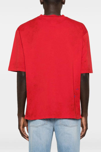 2 T-shirt Rosso Uomo Logo Effetto Vissuto - 3