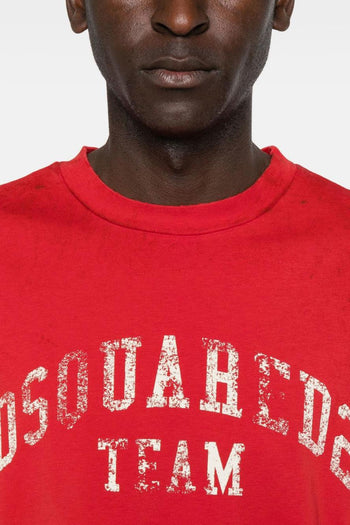 2 T-shirt Rosso Uomo Logo Effetto Vissuto - 4