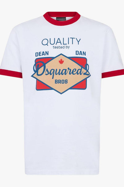 2 T-shirt Bianco Uomo Stampa Grafica