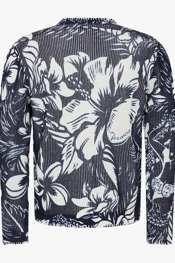 2 Maglia Blu-Bianco Uomo Floreale - 2