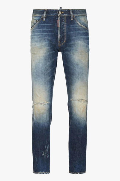 2 Jeans Blu Uomo Ricamo Posteriore