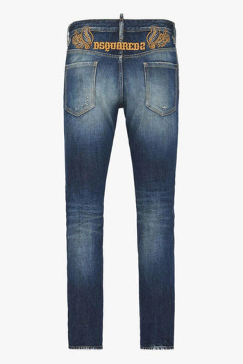 2 Jeans Blu Uomo Ricamo Posteriore - 2