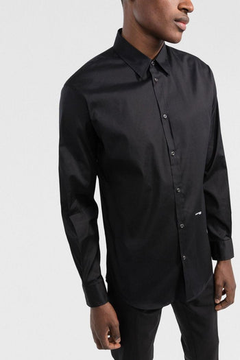 2 Camicia Nero Uomo Placca Logo - 2