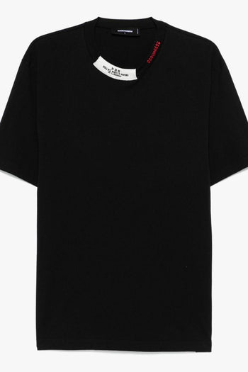 2 T-shirt Nero Uomo Ricamo Logo Scollo - 4