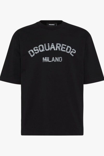 2 T-shirt Nero Uomo Milano Délavé