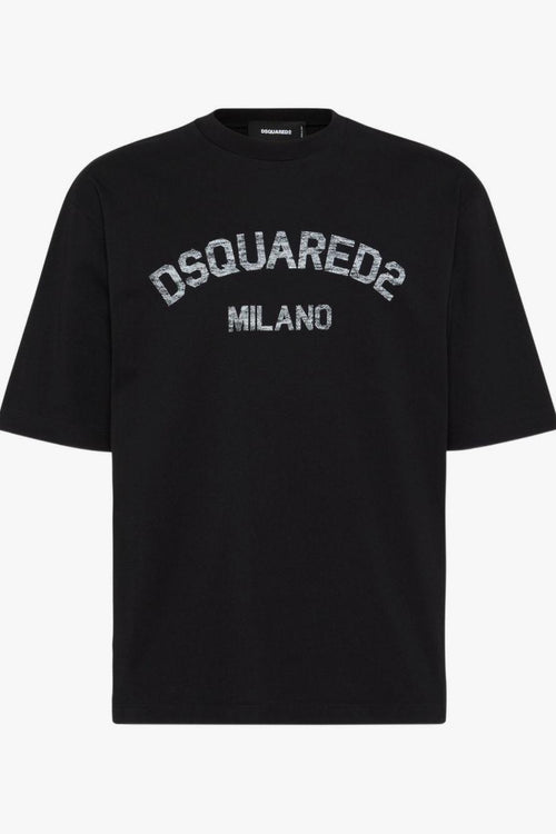 2 T-shirt Nero Uomo Milano Délavé