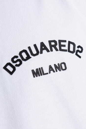 2 T-Shirt Bianco Uomo Stampa Logo Milano - 4