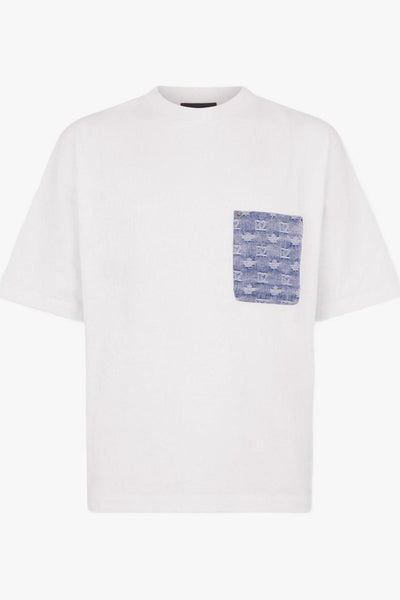2 T-shirt Bianco Uomo Taschino