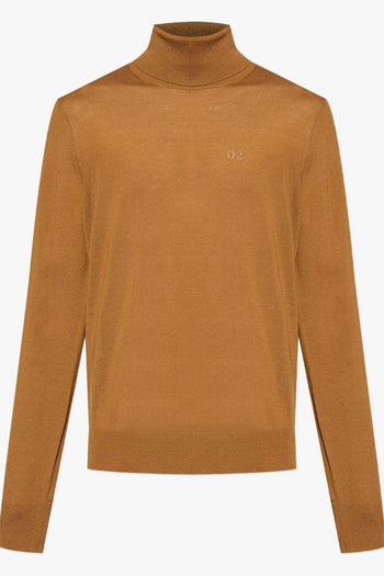 2 Maglia Marrone Uomo Dolcevita con Logo - 5