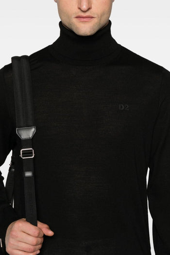 2 Maglia Uomo Nero a Collo Alto - 4