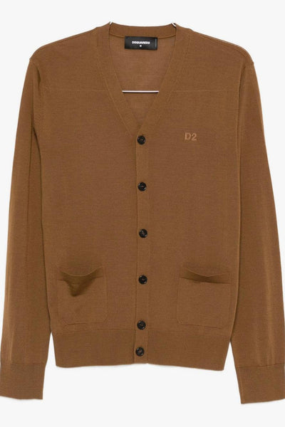 2 Cardigan Marrone Uomo con Bottoni