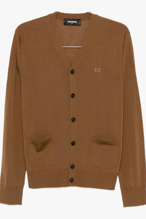 2 Cardigan Marrone Uomo con Bottoni