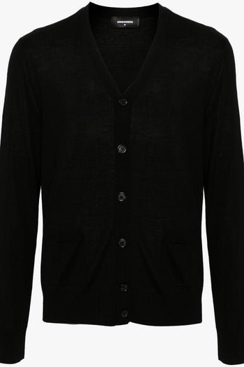 2 Cardigan Nero Uomo con Bottoni - 5