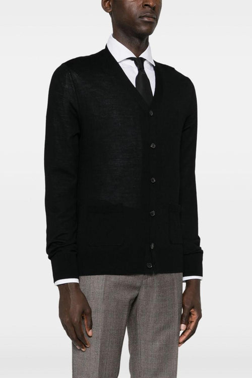 2 Cardigan Nero Uomo con Bottoni