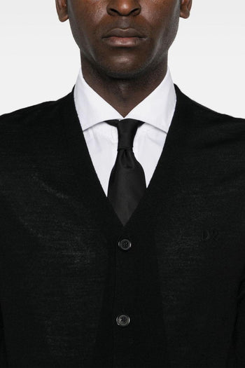 2 Cardigan Nero Uomo con Bottoni - 4