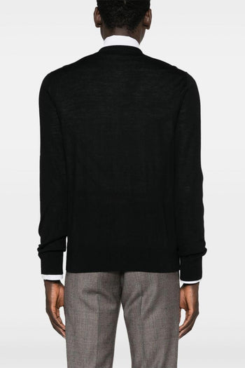 2 Cardigan Nero Uomo con Bottoni - 3