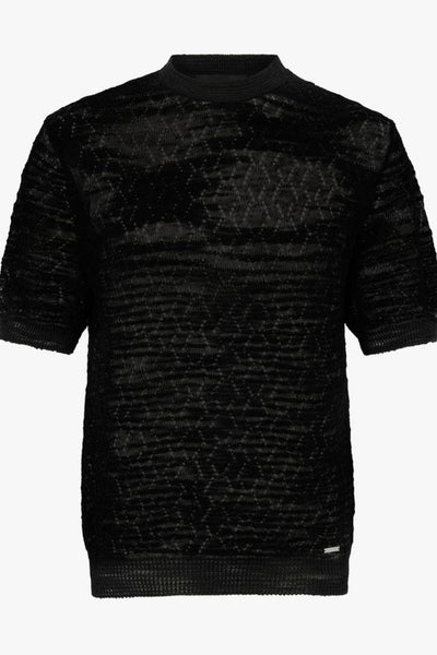2 T-shirt Nero Uomo Traforata