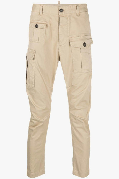 2 Pantalone Beige Uomo Cargo