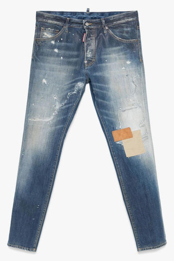 2 Jeans Blu Uomo Toppe Applicate - 5