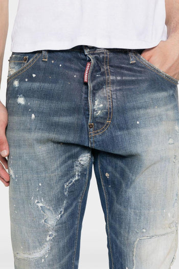 2 Jeans Blu Uomo Toppe Applicate - 4