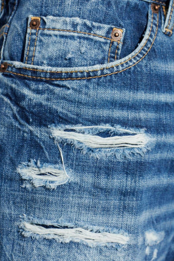 2 Jeans Blu Uomo Bro Distressed - 4