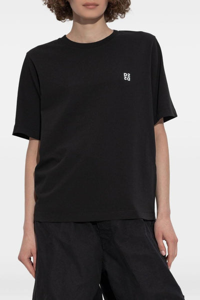 2 T-shirt Nero Donna Stampa Logo
