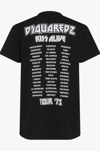 2 T-shirt Nero Uomo Kiss Strass - 2