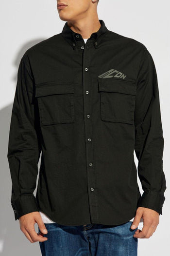 2 Camicia Nero Uomo Stampa Icon - 2
