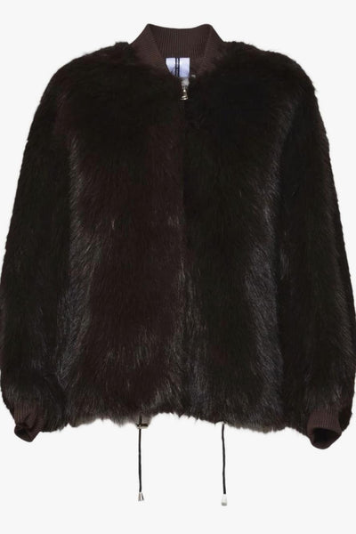 6644 Giubbotto Marrone Donna Ecopelliccia