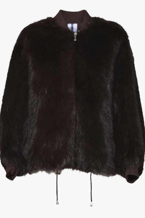 6644 Giubbotto Marrone Donna Ecopelliccia