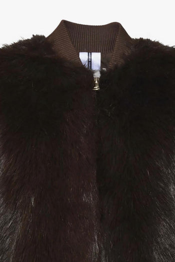 6644 Giubbotto Marrone Donna Ecopelliccia - 2