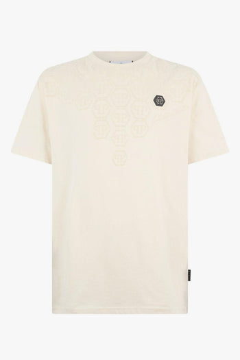 T-shirt Beige Uomo Girocollo - 4