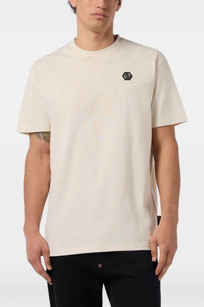 T-shirt Beige Uomo Girocollo
