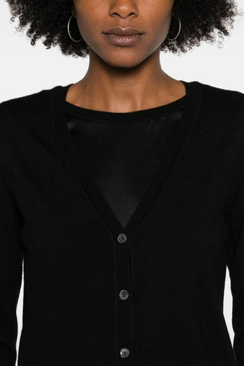 Cardigan Nero Donna a coste - 3