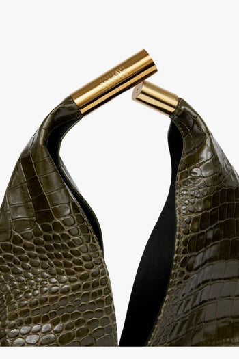 Borsa Verde Donna Effetto Coccodrillo - 4