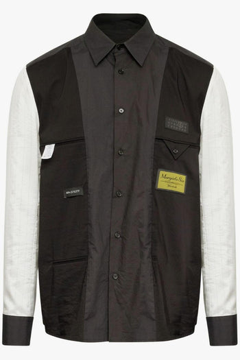 Camicia Nero Uomo Maniche a Contrasto - 5