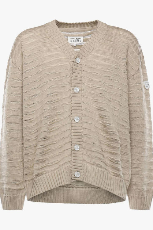 Cardigan Beige Uomo con Bottoni