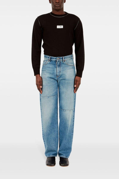 Mm6 Uomo Jeans Blu Stonewashed