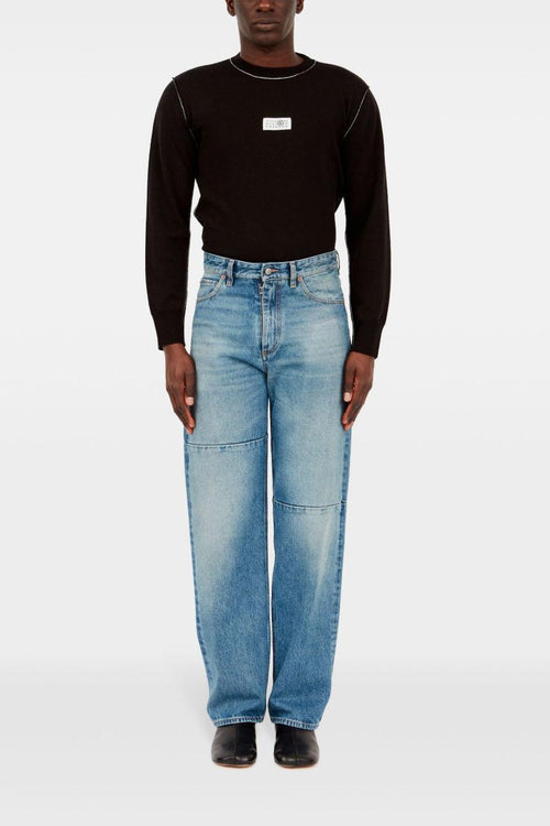 Mm6 Uomo Jeans Blu Stonewashed