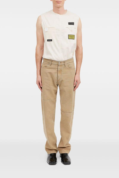 Jeans Beige Uomo Cinque Tasche