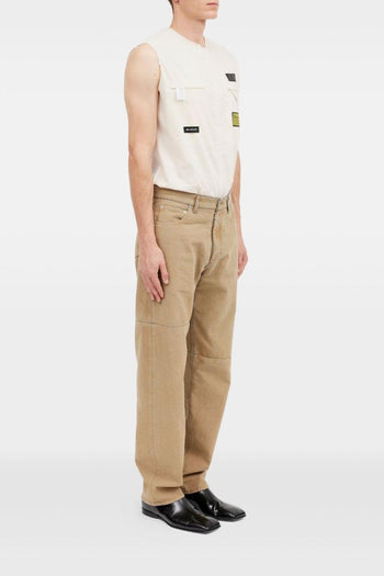 Jeans Beige Uomo Cinque Tasche - 2