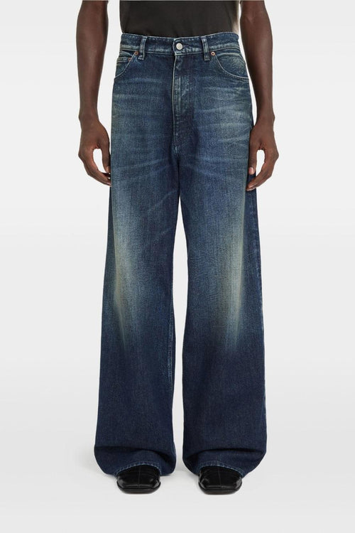 Jeans Gamba Ampia Uomo Blu