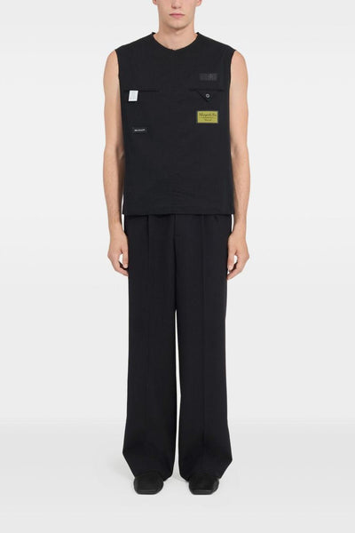 Canotta Nero Uomo Logo Applicato