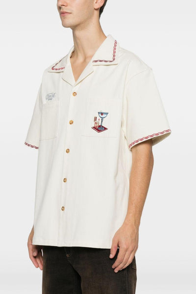 Camicia Ricamo Cocktail Uomo Bianco