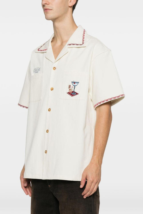 Camicia Ricamo Cocktail Uomo Bianco