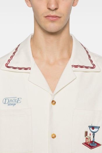 Camicia Ricamo Cocktail Uomo Bianco - 4