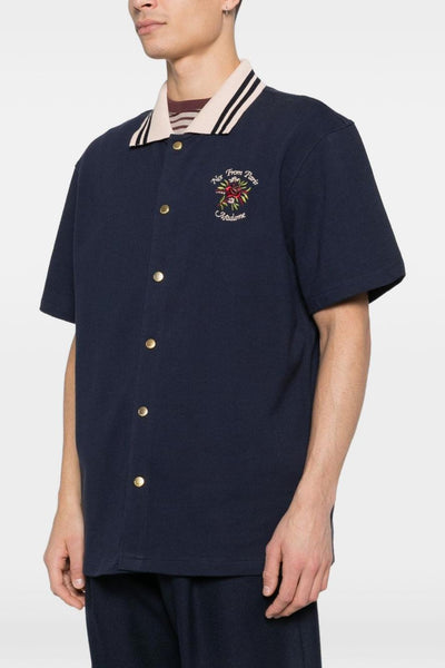 Camicia Maniche Corte Uomo Blu